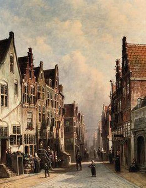 Figures In A Sunlit Town - view 1