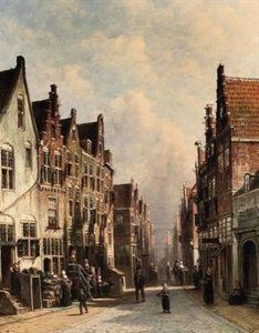Figures In A Sunlit Town