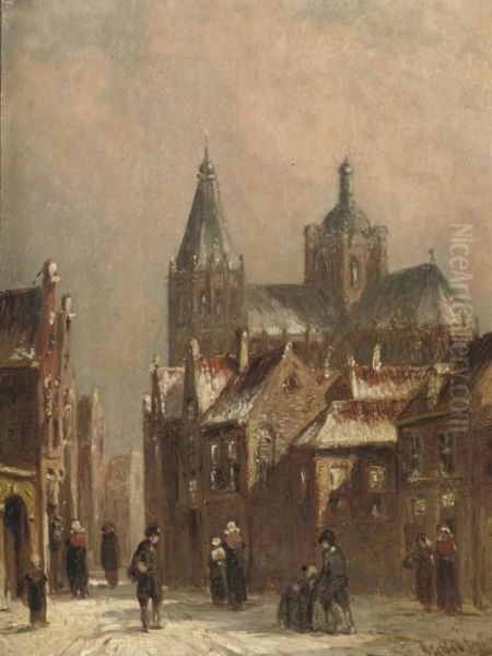A Town Scene In Winter - view 1