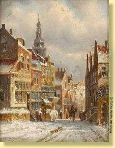Ruelle Animee Sous La Neige