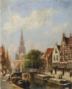 The Kaaswaag On A Sunny Day, Alkmaar by Pieter Gerard Vertin