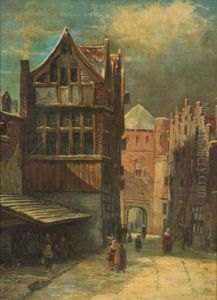 19th Century Street Scene by Pieter Gerard Vertin