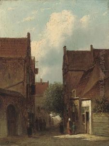 Market Day On A Dutch Street by Pieter Gerard Vertin