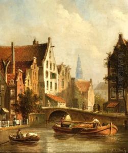 City Scene With Boats In The Foreground