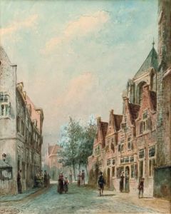 A Dutch Street In Summer by Pieter Gerard Vertin