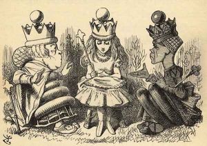 Manners and Lessons, illustration from Through the Looking Glass by Lewis Carroll 1832-98 first published 1871 by John Tenniel
