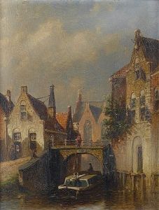 Barge On A Dutch Canal