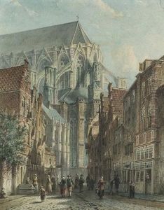 Stadtpartie In Utrecht. by Pieter Gerard Vertin