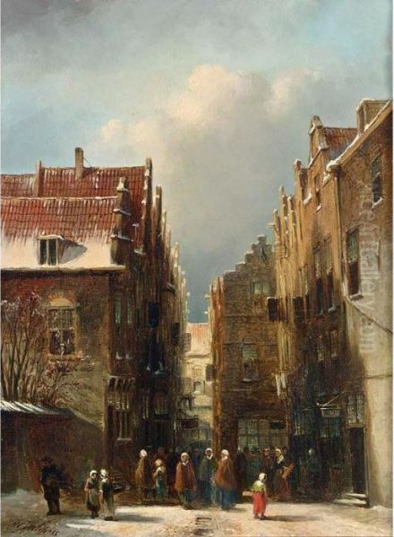 Wintry Dutch Town - view 1