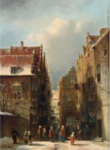 Wintry Dutch Town by Pieter Gerard Vertin