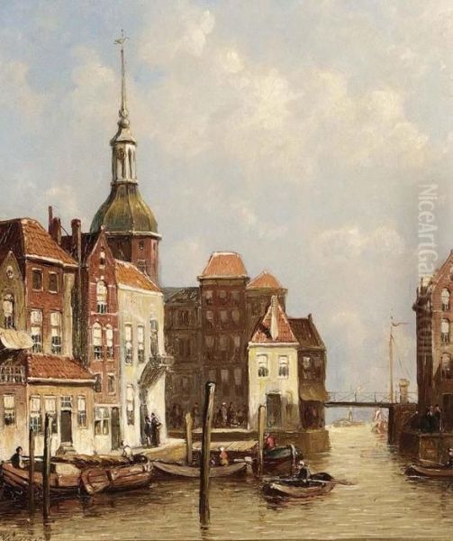 View On A Canal In A Dutch Town - view 1