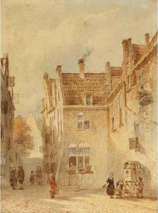 A View Of A Dutch Town by Pieter Gerard Vertin