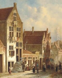 A Village Scene by Pieter Gerard Vertin