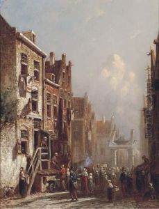 Een Gezigt In De Jodenbuurt: The Jewish Quarter, Amsterdam by Pieter Gerard Vertin