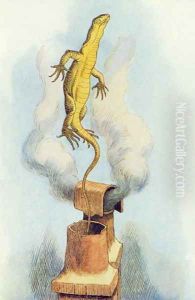 There Goes Bill, illustration from Alice in Wonderland by Lewis Carroll 1832-9 by John Tenniel
