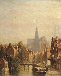 A Canal Scene In A Dutch Town