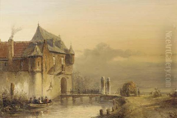 Infantrists On A Bridge Entering A Castle - view 1