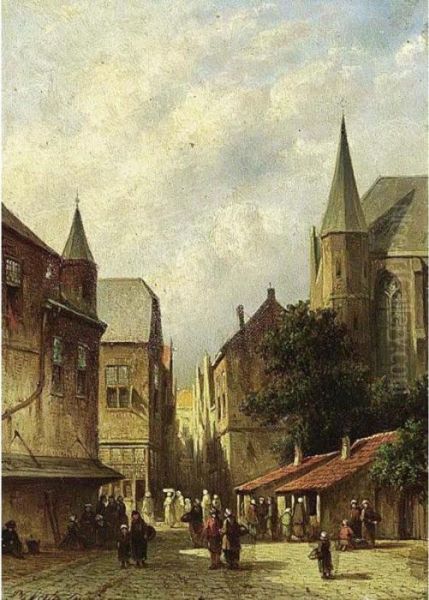 A Village Scene With A Church In The Background - view 1
