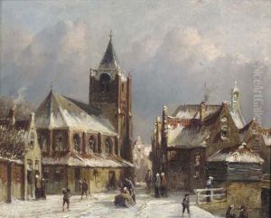 Winter Fun In A Village by Pieter Gerard Vertin