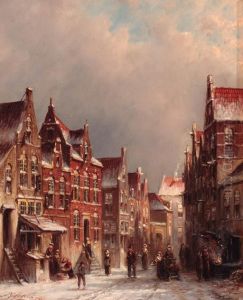 Jodenhoek, Amsterdam: A Snow Covered Street In The Jewish Quarter, Amsterdam