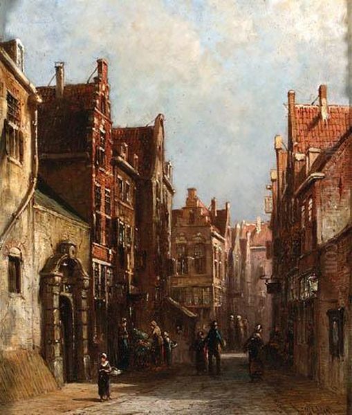 Townsfolk In A Street - view 1