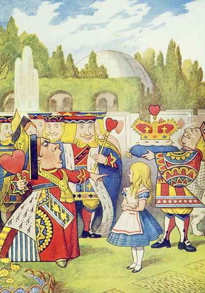 The Queen has come! And isnt she angry., illustration from Alice in Wonderland by Lewis Carroll 1832-98 - view 1