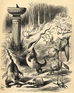 The Borogoves, Toves and the Raths, illustration from Through the Looking Glass by Lewis Carroll 1832-98 first published 1871 by John Tenniel