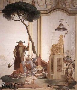 Offering Of Fruits To Moon Goddess 1757 by Giovanni Domenico Tiepolo