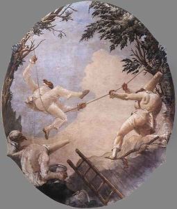 The Swing of Pulcinella 1791-93 by Giovanni Domenico Tiepolo