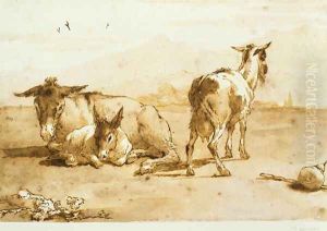 PD.32-1959 Two Donkeys and a Goat in a Landscape by Giovanni Domenico Tiepolo