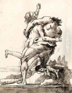 Hercules and Antaeus by Giovanni Domenico Tiepolo