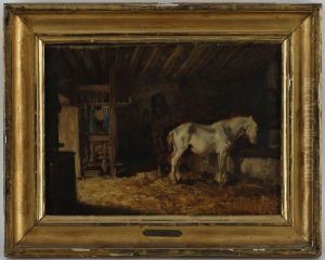 Chevaux A L'ecurie by Jules Jacques Veyrassat