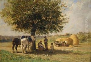 Le Repos Des Moissonneurs by Jules Jacques Veyrassat