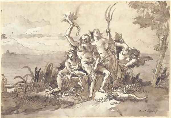 Neptune, Amphitrite and Time with a Nereid - view 1