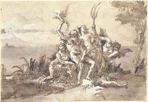 Neptune, Amphitrite and Time with a Nereid by Giovanni Domenico Tiepolo