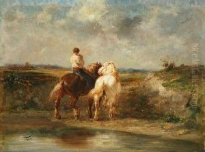 L'abreuvoir by Jules Jacques Veyrassat