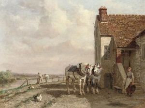 The Plough Team At Rest by Jules Jacques Veyrassat