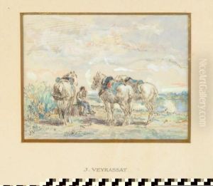 Dray Horses And Hay Making: Two by Jules Jacques Veyrassat