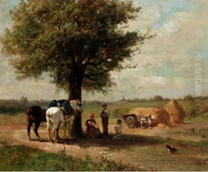 In The Shade Of The Tree by Jules Jacques Veyrassat