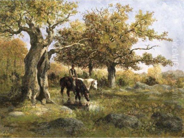 Horses Watering - view 1
