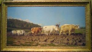 Plowing In The Nivernais, After Rosa Bonheur by Jules Jacques Veyrassat