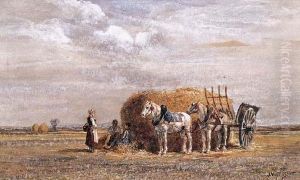 Le Repos Des Moissons by Jules Jacques Veyrassat