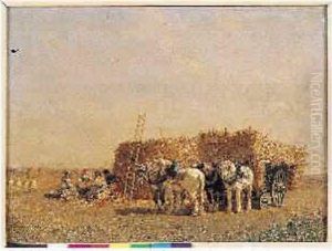 Repos Des Chevaux De Labour by Jules Jacques Veyrassat