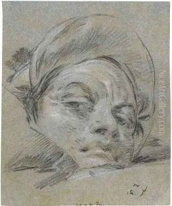 Head of a young man wearing a turban by Giovanni Domenico Tiepolo