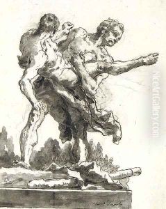 Hercules and Antaeus 4 by Giovanni Domenico Tiepolo