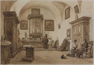 L'interieur Du Presbytere De Pozzuoli by Achille Vianelli