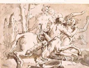 Nessus and Deianeira, with a satyr and another figure Nessus and Deianeira, with a satyr and another figure
