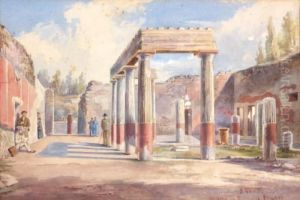 Maison A Pompei Crayon Noir by Achille Vianelli