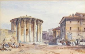 Temple De La Fortune Virile A Rome by Achille Vianelli
