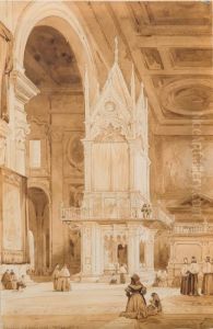 Interno Di San Giovanni In Laterano by Achille Vianelli